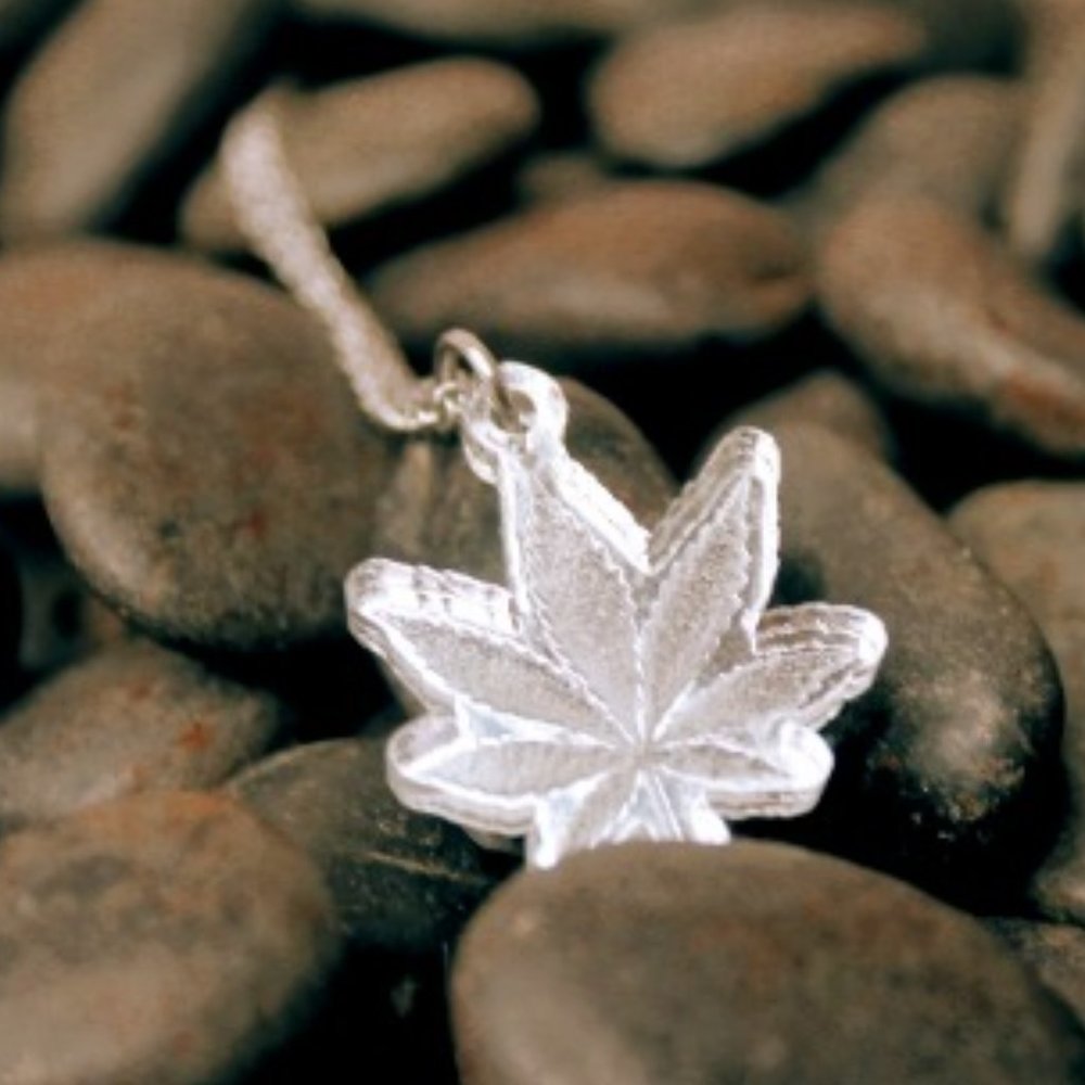 Weed Up Necklace - Silver Acrylic Pendant with 18 inch Silver Chain